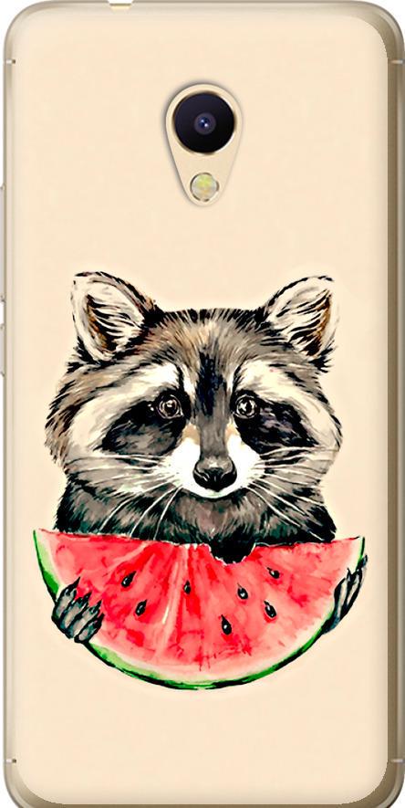 Чехол на Meizu M5s Енотик с арбузом (4605u-776-42517)