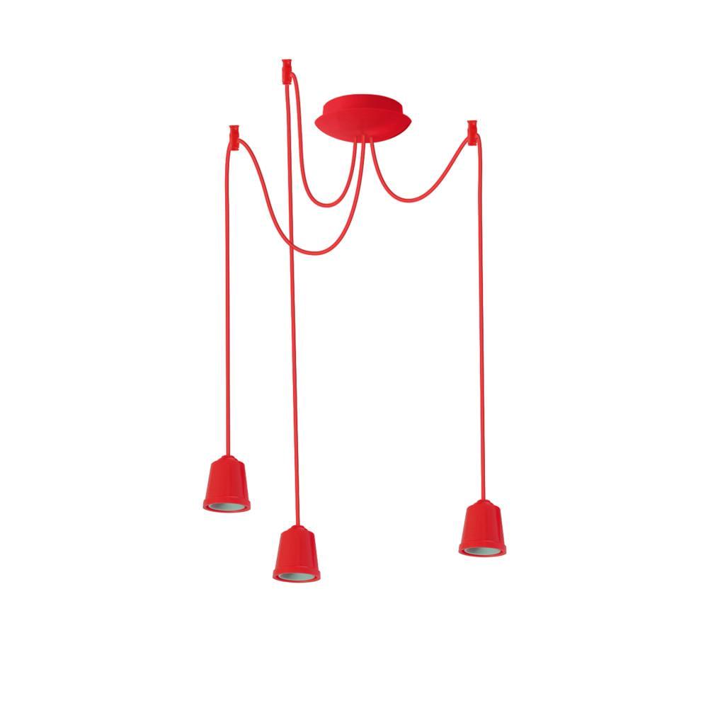 Підвісний світильник ERKA 323 стельовий 3xЕ27 2 м Червоний (27551908)