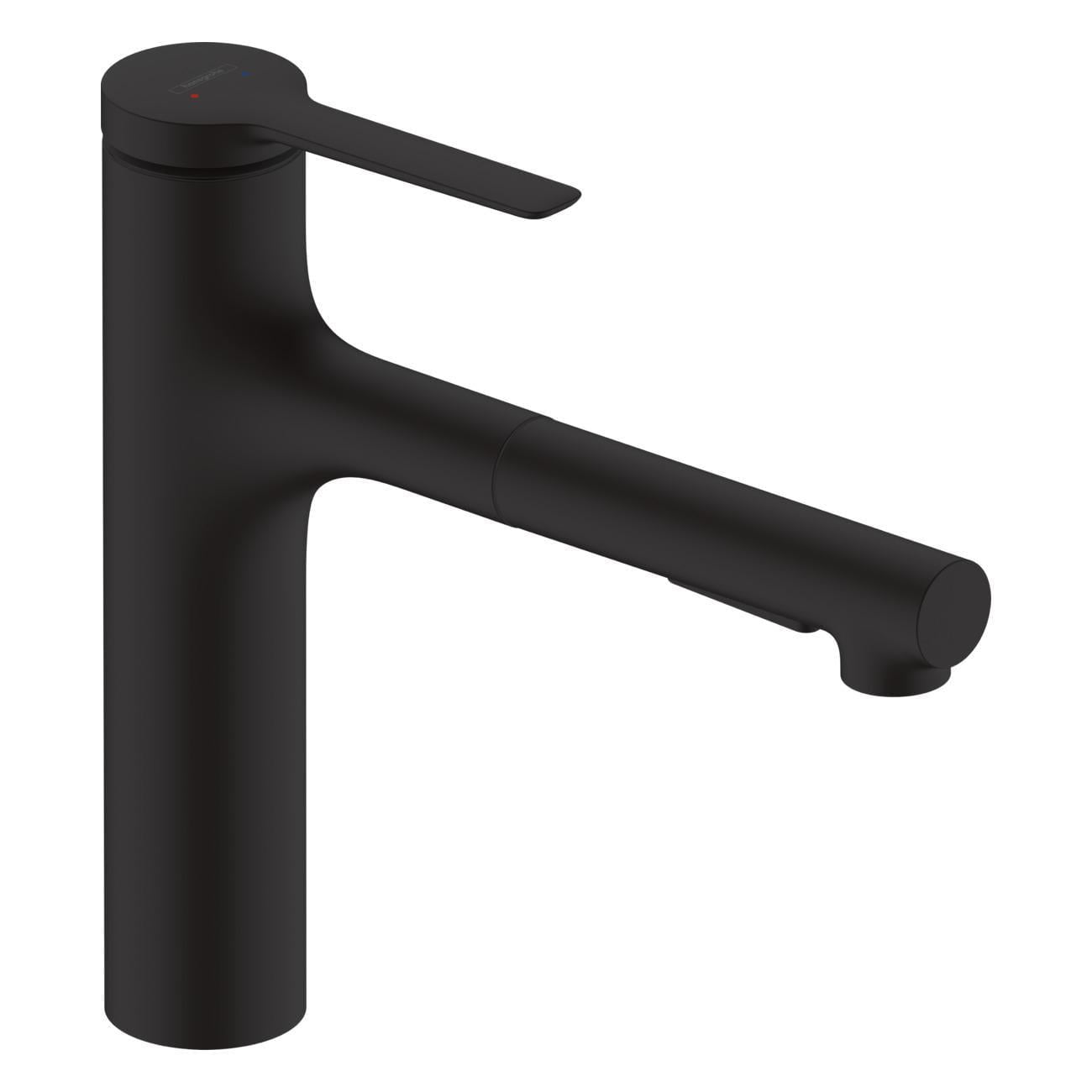Смеситель кухонный Hansgrohe с выдвижным изливом Черный (37463061)