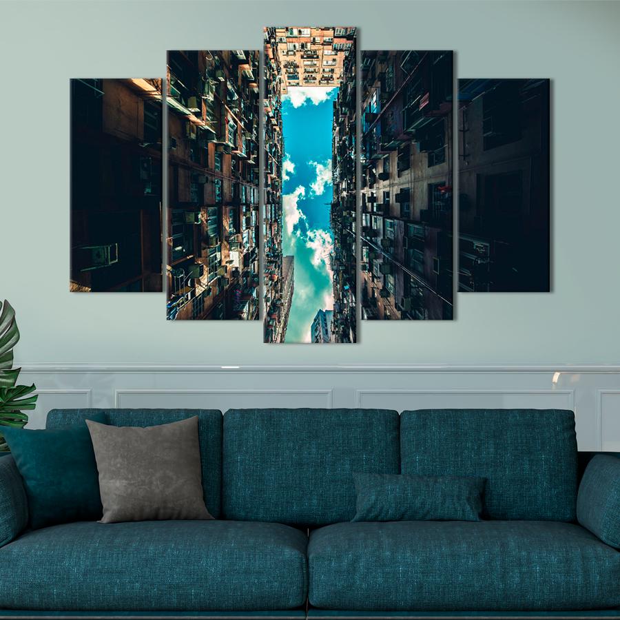 Картина город Старые городские высотки 112x68 см (A582-5)