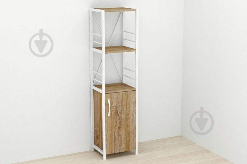 Этажерка 3/34 Ferrum-decor Серии Конект с тумбой  144x34x28 Белый ДСП Таверна (FD1012)