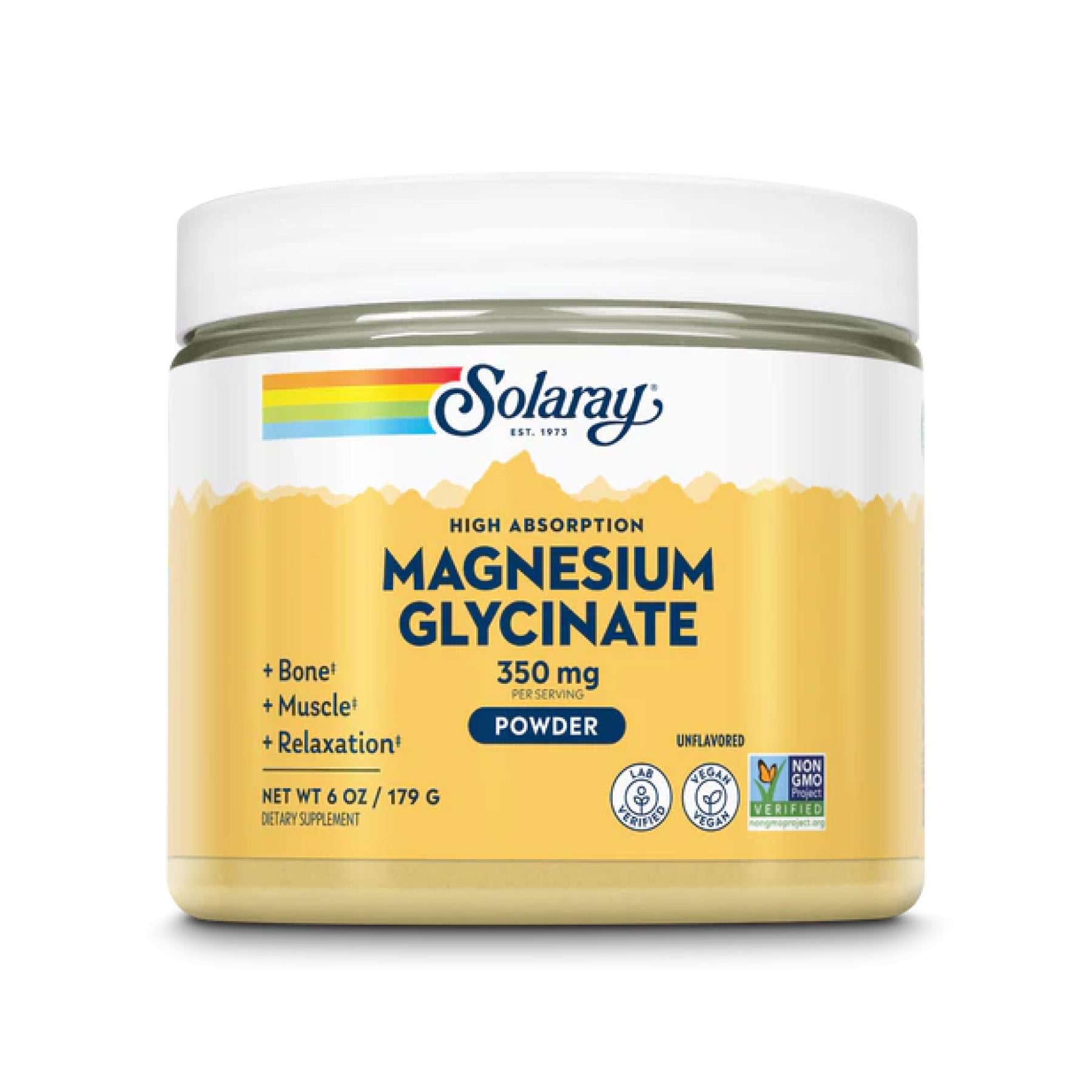 Глицинат магния Solaray Magnesium Glycinate Powder 179 г