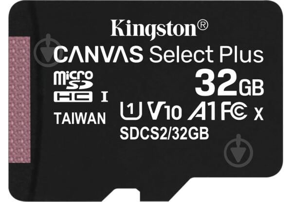 Карта пам'яті Kingston 32GB microSDHC Canvas Select Plus 100R A1 C10 (SDCS2/32GBSP)