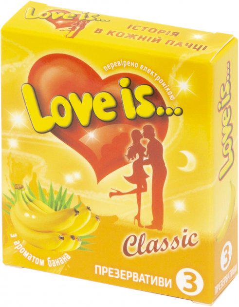 Презервативы Love is… Classic с ароматом банана 3 шт. (00212407)