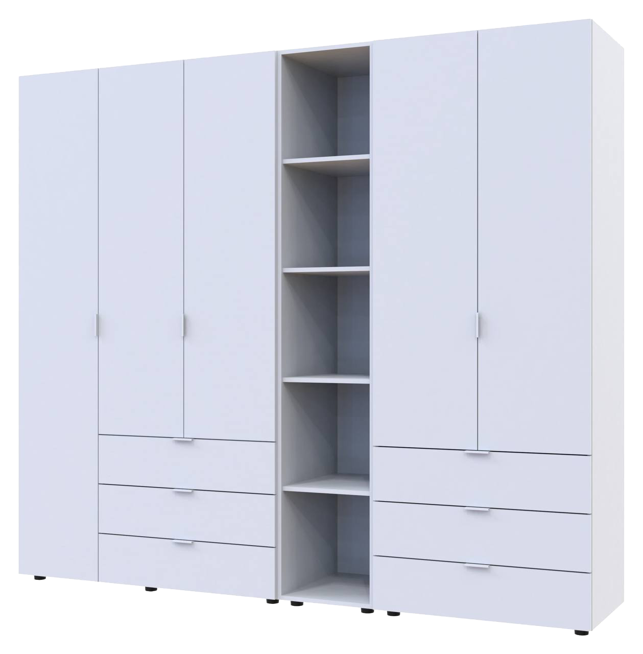 Комплект шаф для одягу Doros Гелар 231,9х49,5х203,4 см 3 шт. Білий (DRS-011177)