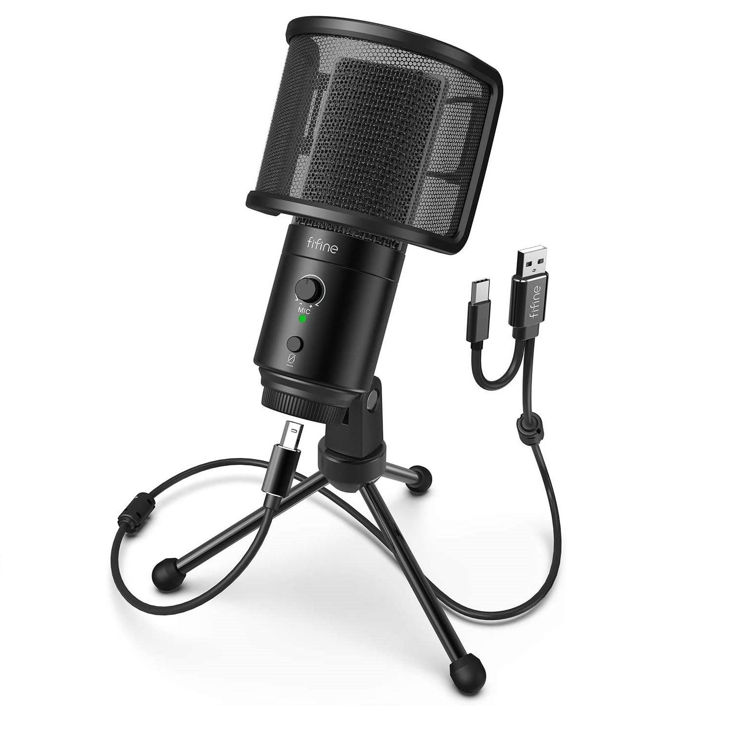 Студийный конденсаторний микрофон Fifine K683A USB/Type-C
