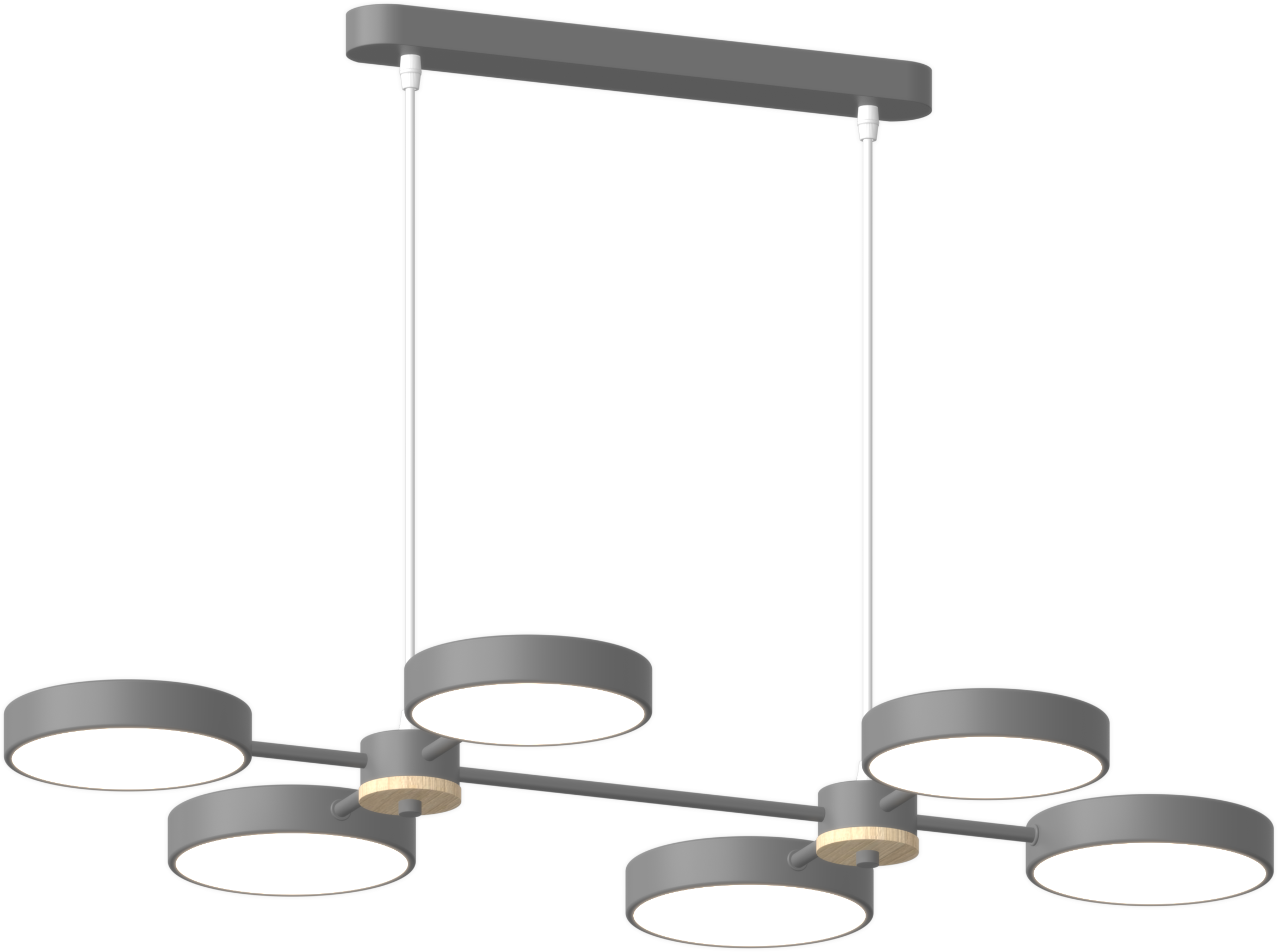 Люстра подвесная светодиодная Sirius B X13284/6 GREY+WOOD Серый (24707489)