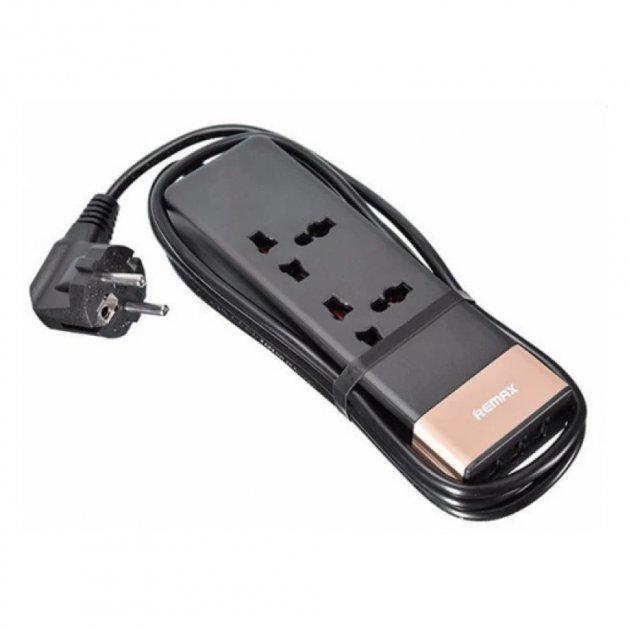 Подовжувач мережевий Remax Business Version RU-S3 1,5 м 3хUSB 2A Black