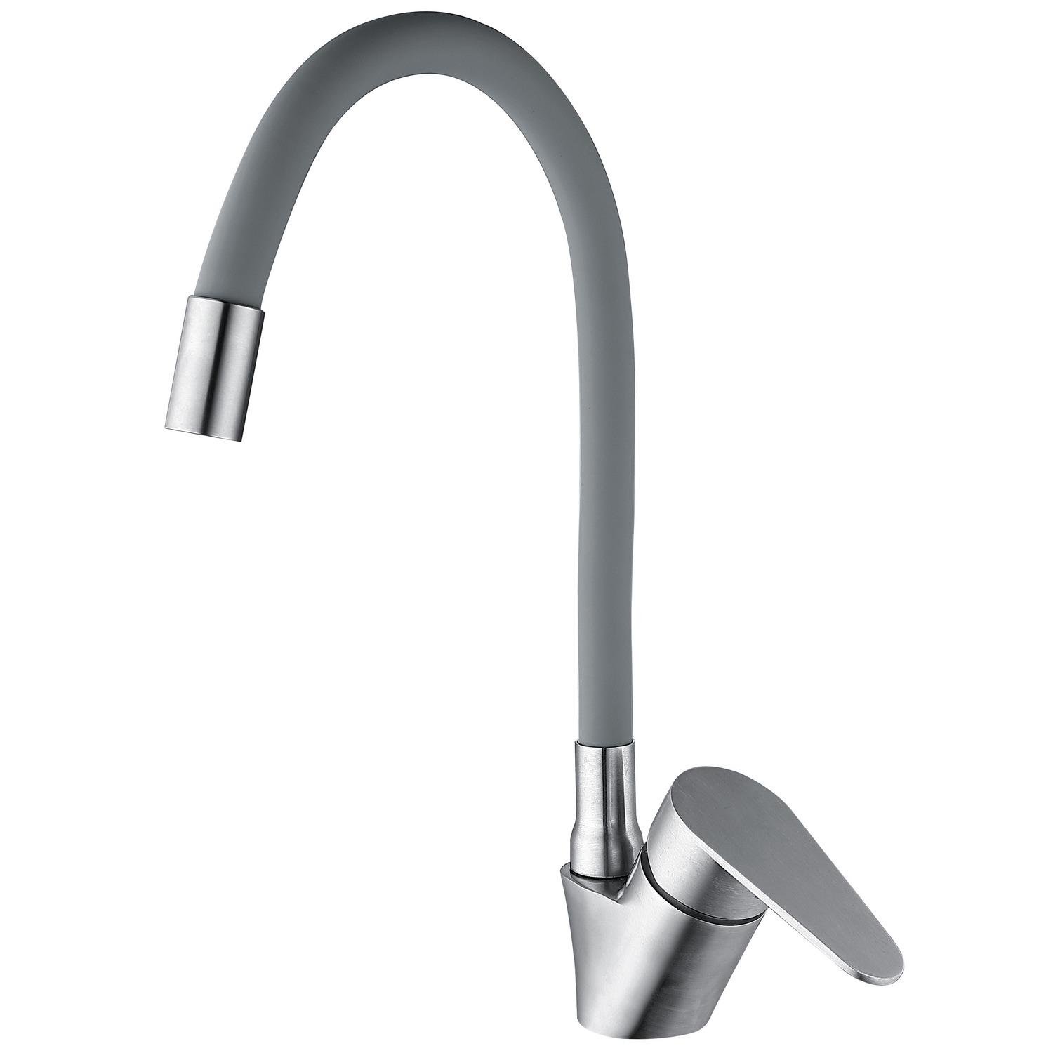 Смеситель для кухни MIXXUS Nео-011 MI6557 с гибким изливом Серый (236695)