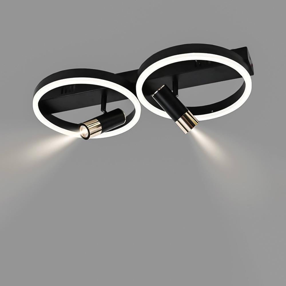 Люстра стельова світлодіодна LightHouse SY-19489/4 BK/FGD 56/10W 510х250х100 мм Чорний/Золотий