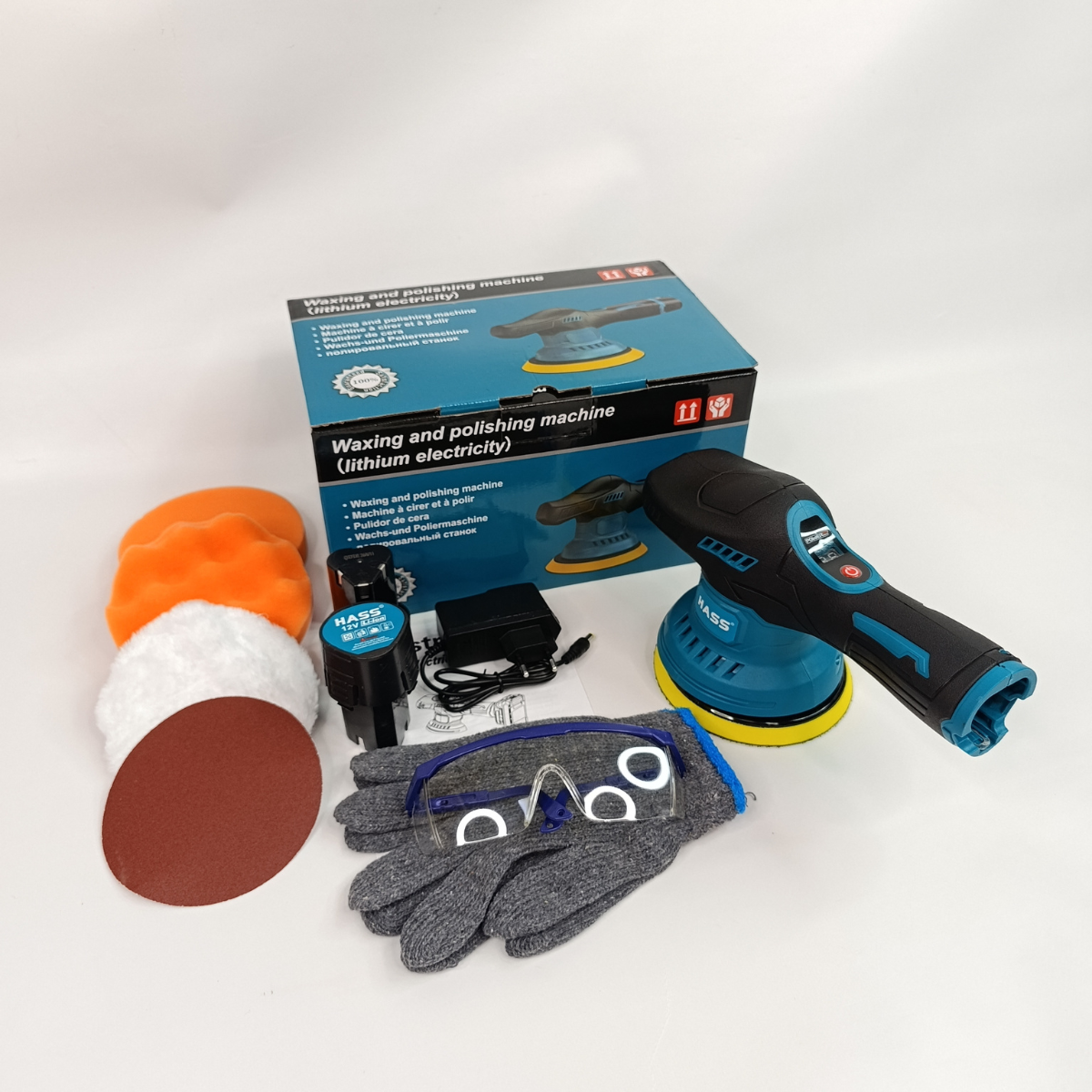 Машинка полірувальна Waxing Polisher акумуляторна з насадками 380W (YK49)