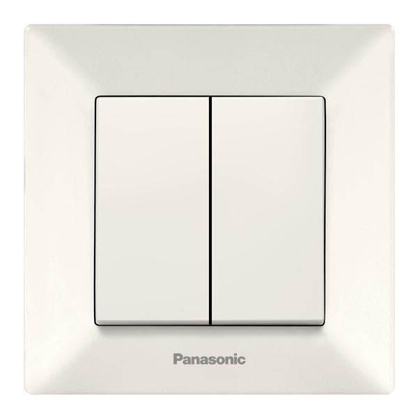 Выключатель 2-клавишный Panasonic Arkedia Slim Кремовый (480100190)