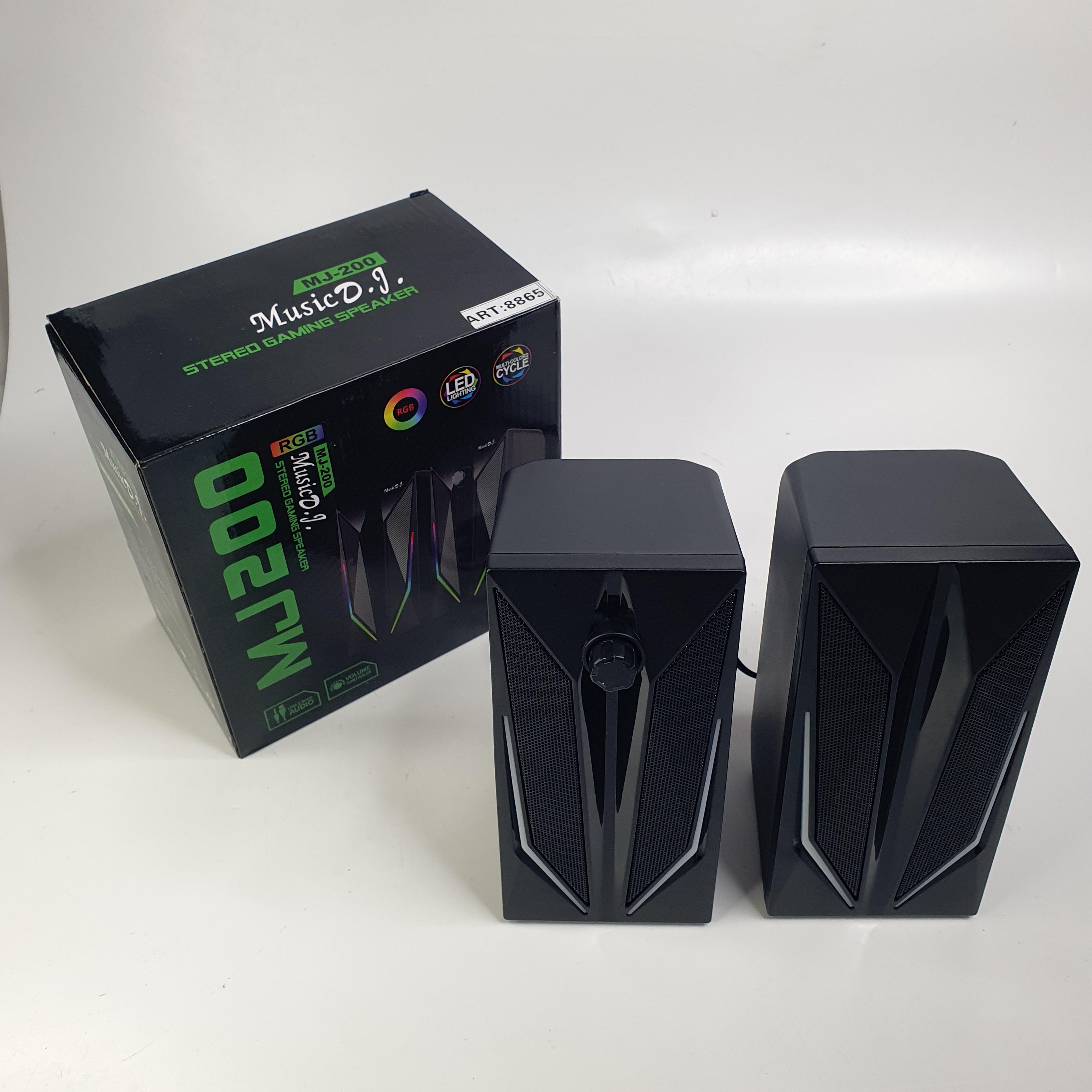 Колонки настільні комп'ютерні Music DJ з RGB підсвічуванням 2.0 Чорний (M-110A)