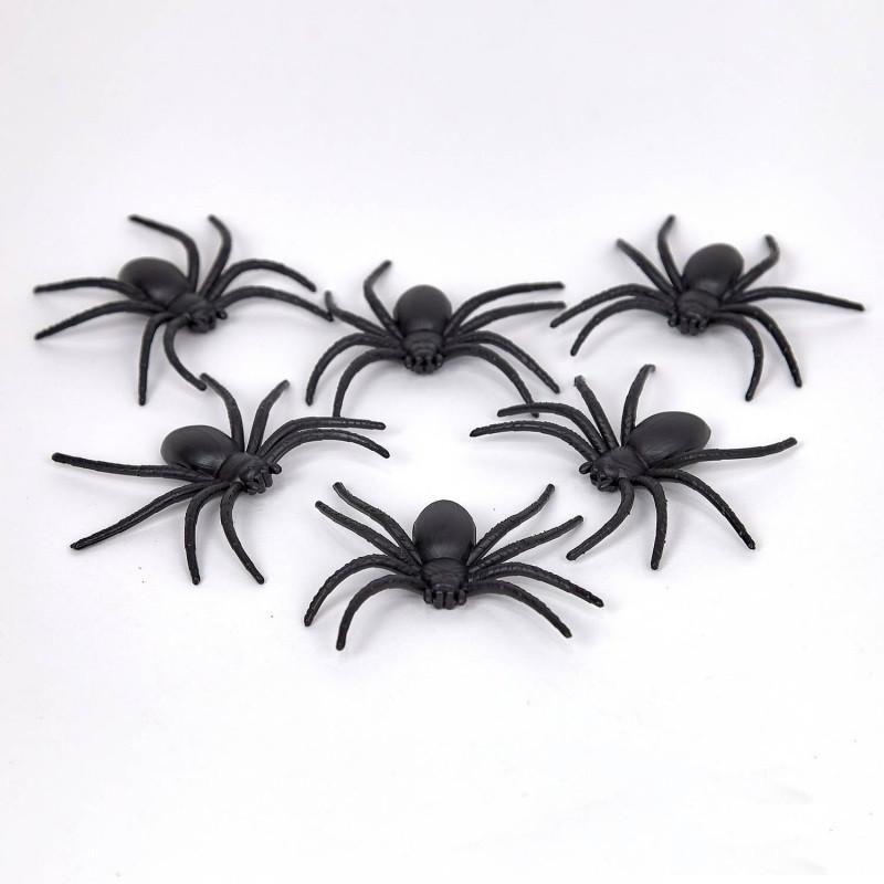 Декор на Хелловін гумові павуки 7х6 см 6 шт.