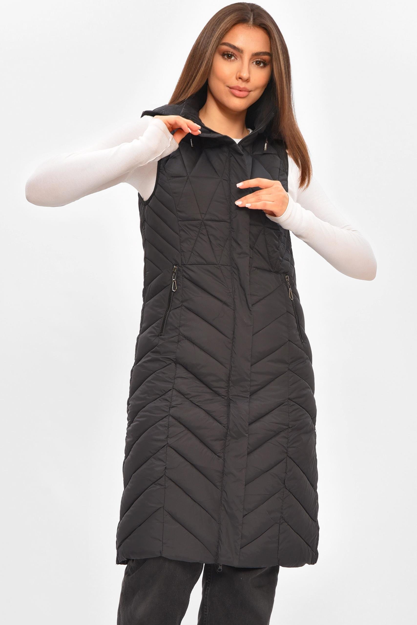 Жилетка жіноча подовжена 206117 L Чорний