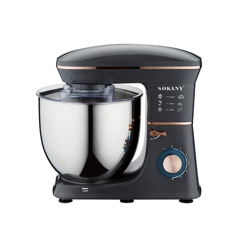 Миксер планетарный Sokany SK-05001 1400 Вт с чашей 11 л 3 насадки 6 скоростей Черный