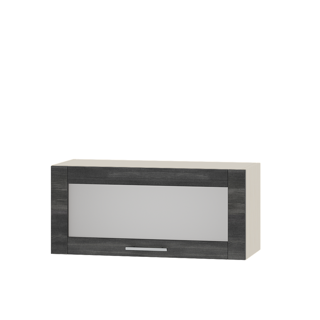 Шафа верхня Еверест Оптіма модуль Верх вітрина ВВ09-800 80х30х36 см Північне Дерево Темне/Дуб Молочний (08726)