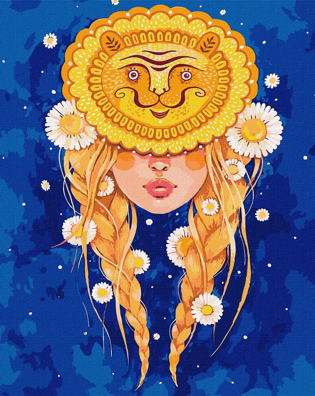 Набор для росписи по номерам Девушка с символом льва 40х50 см (KHO2599)