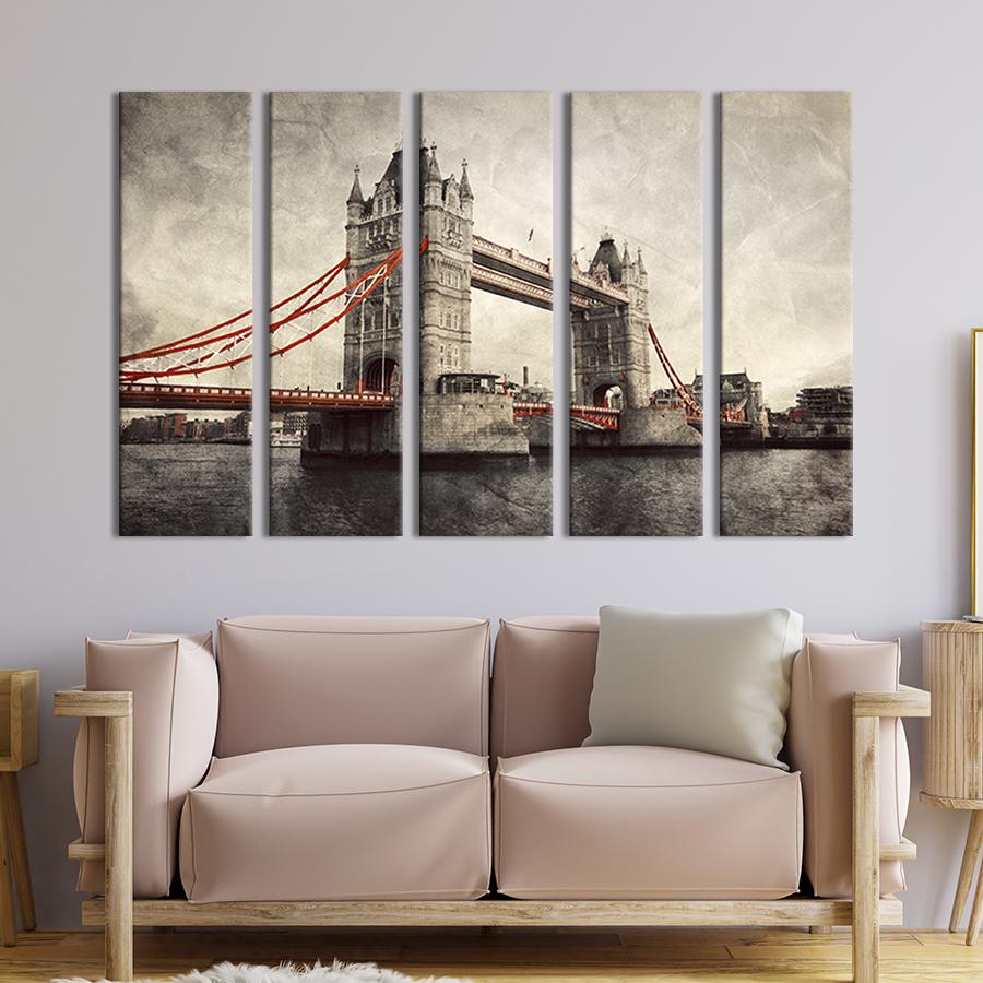 Картина модульная из 5 частей Tower Bridge в Лондоне M 87x50 см (335-51)
