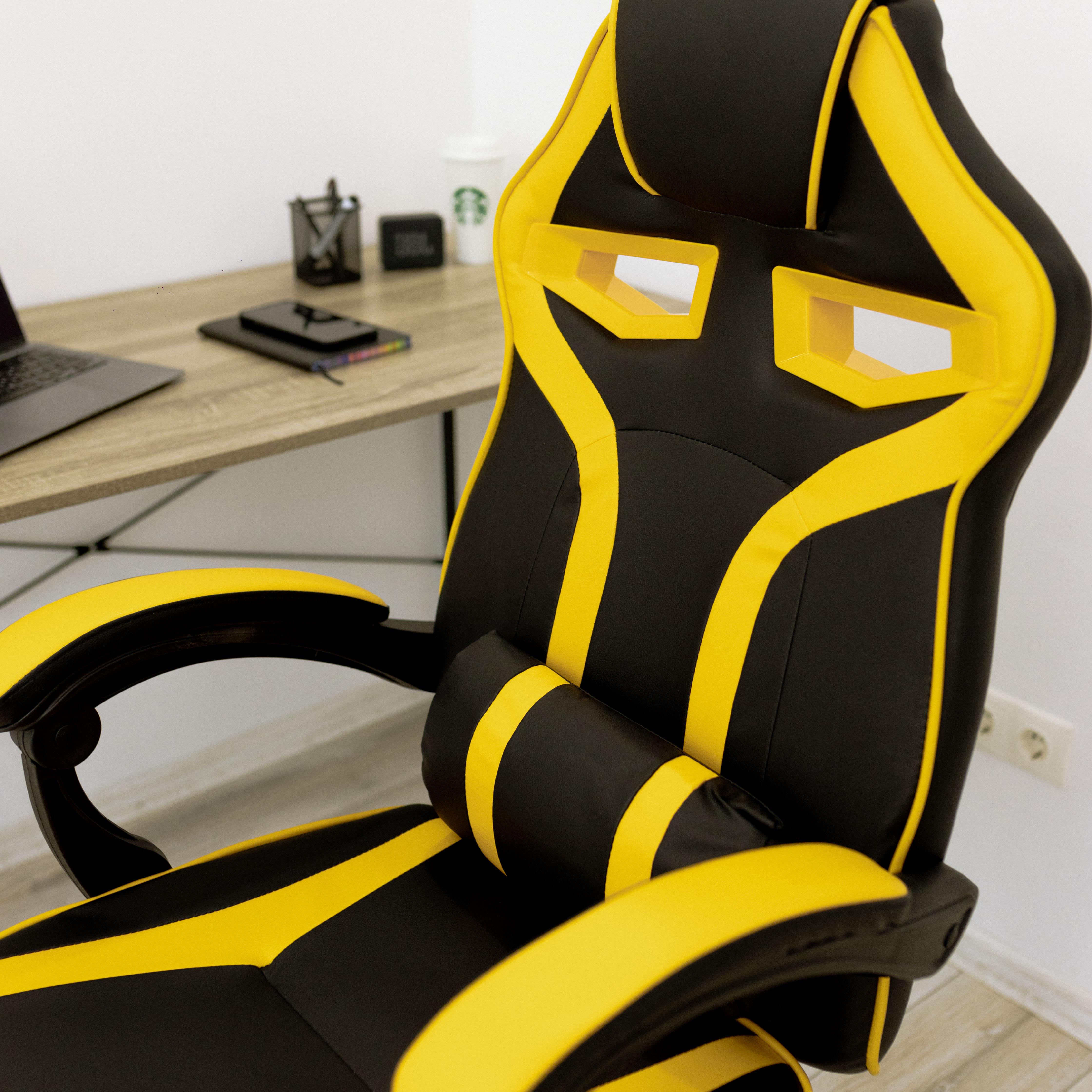 Крісло комп'ютерне геймерське 4Points NT з подушками для дома та офісу Жовтий (40015) - фото 9 Крісло комп'ютерне геймерське 4Points NT з подушками для дома та офісу Жовтий (40015) - фото 9