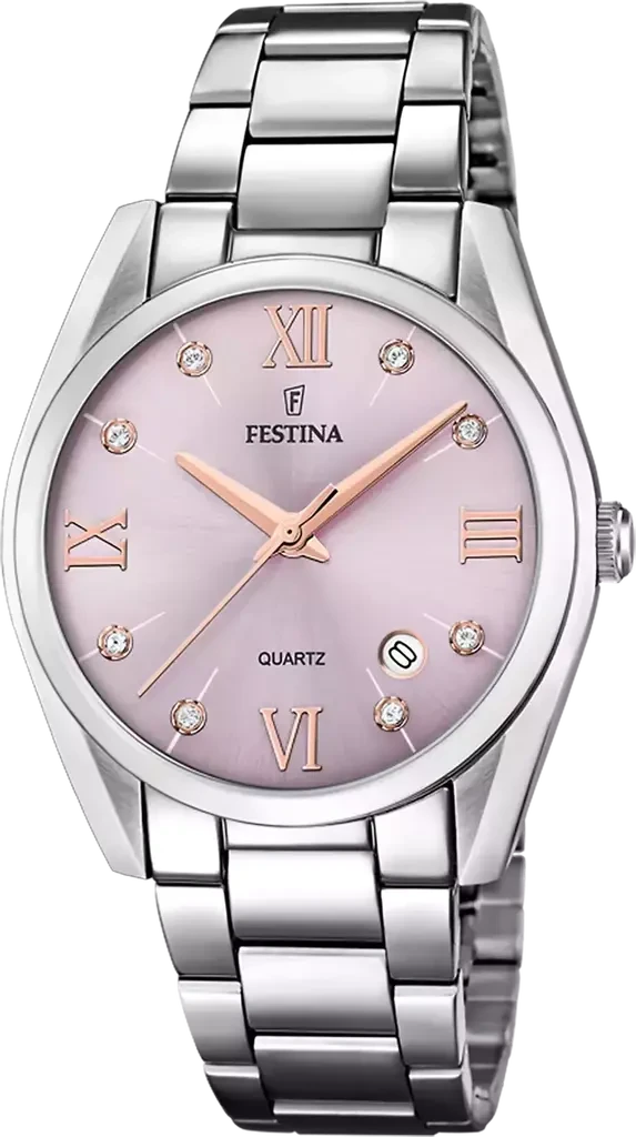 Наручные часы женские Festina F16790/D Boyfriend со стальным корпусом WR 50 м и розовым циферблатом