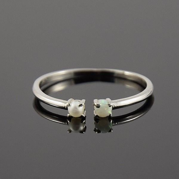 Кольцо из родированного серебра с жемчугом SK-0010 р. 20,5 (2248351925)