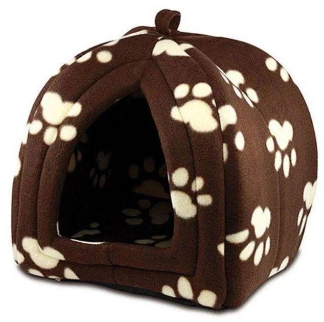 Будка для животных Pet Hut мягкая флисовая переносная 35х35 см Коричневый (MA266-1) - фото 1