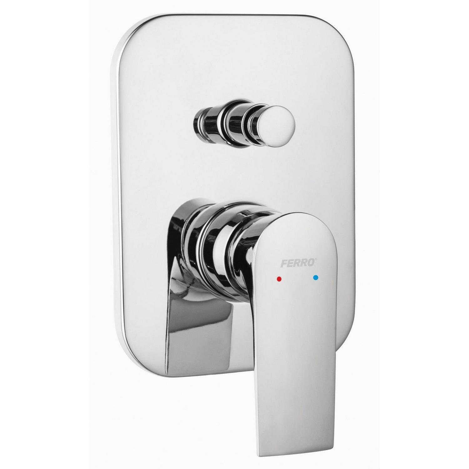 Смеситель скрытого монтажа Ferro Algeo Square BAQ7P с переключателем Хром (175033)