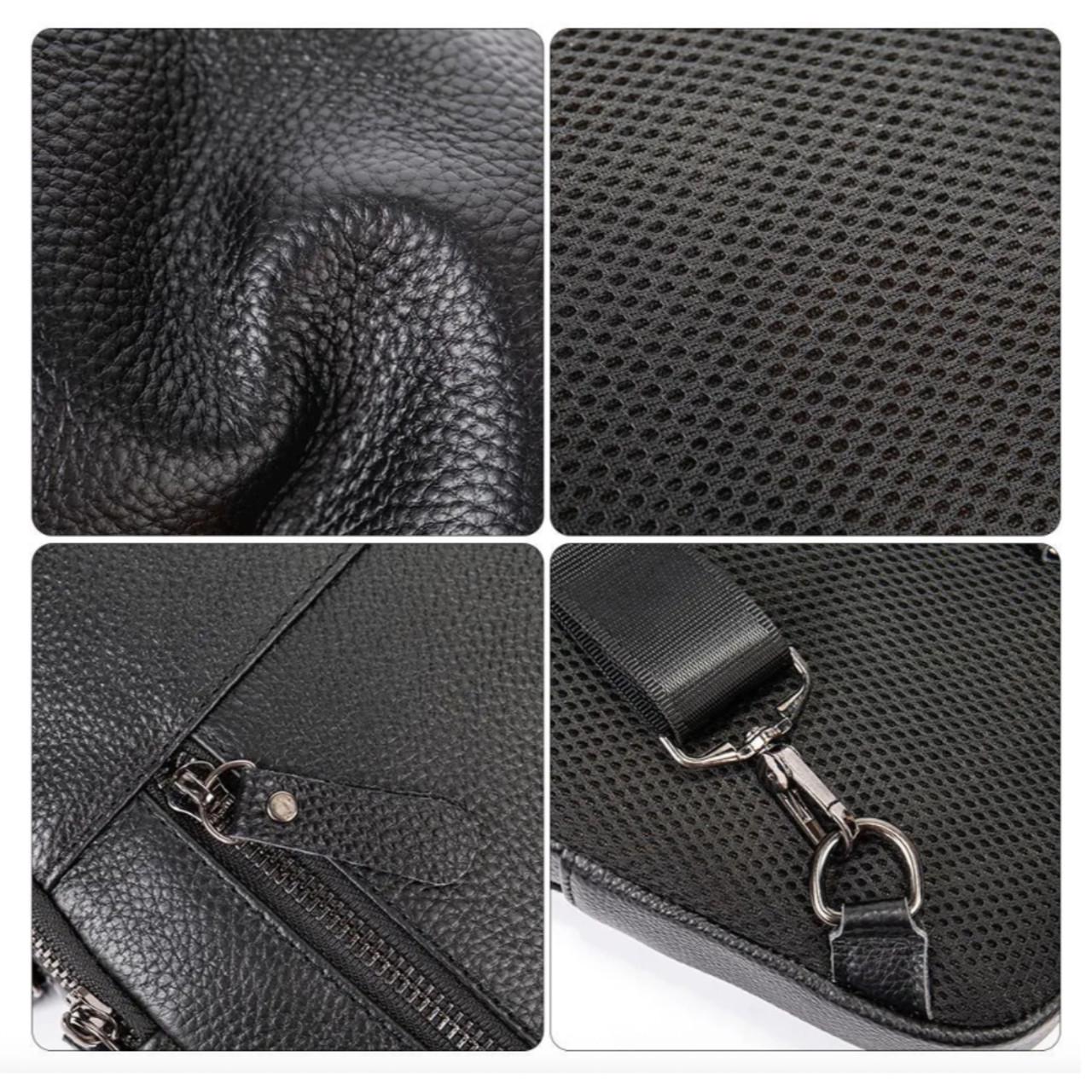 Чоловіча сумка Lorian через плече з регульованим плечовим ременем з натуральної шкіри Чорний (LR 259145-black) - фото 5 Чоловіча сумка Lorian через плече з регульованим плечовим ременем з натуральної шкіри Чорний (LR 259145-black) - фото 5