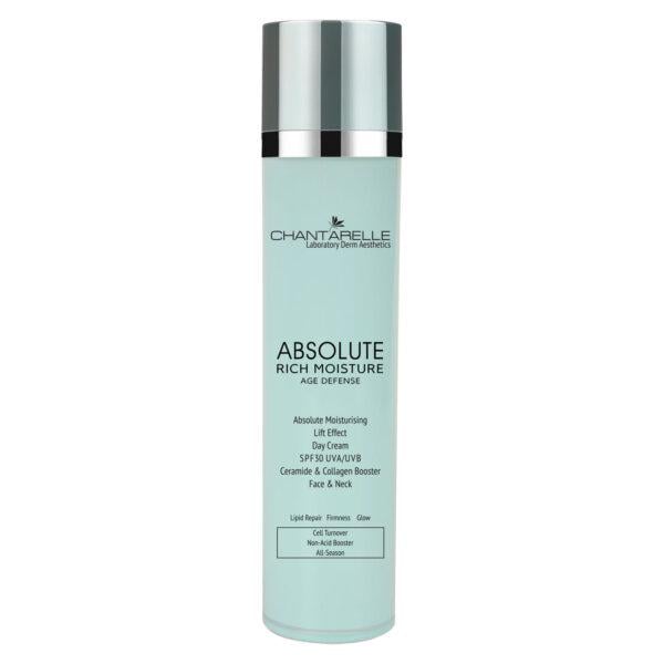 Крем денний зволожуючий з ефектом ліфтингу UVA/UVB Absolute Moisturising Lift Effect Day Cream SPF30 Ceramide&Collagen Booster Face&Neck 50 мл