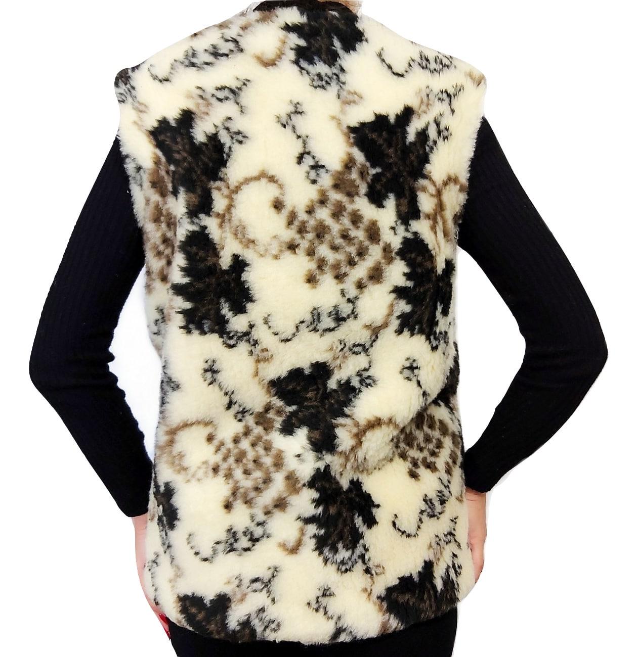 Жилетка из овчины эко-шерсть теплая Виноград р. 52 (367) - фото 3