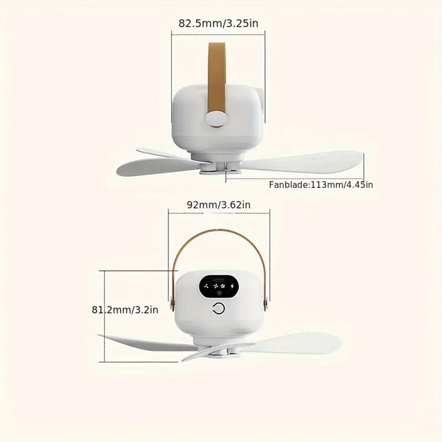 Вентилятор акумуляторний з підсвічуванням 2в1 (D-456) - фото 2 Вентилятор акумуляторний з підсвічуванням 2в1 (D-456) - фото 2