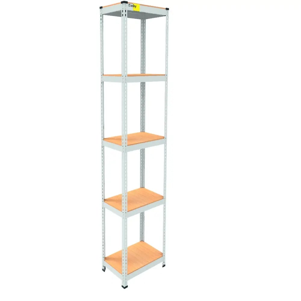 Стеллаж металлический Emby Light Series 5 полок ДСП до 100 кг 2400х450x300 мм Белый (65d33a236fb0382fce23efe0)