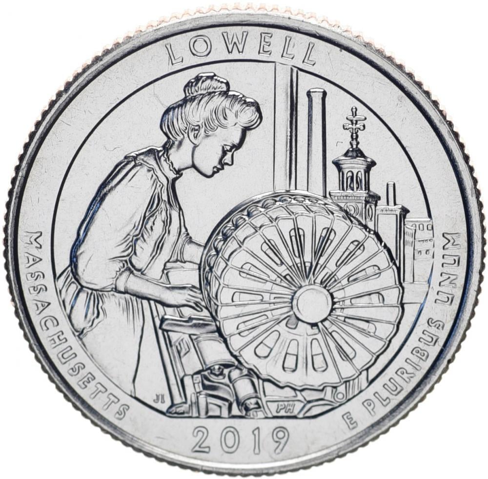 Коллекционная монета США 25 центов квотер 2019 D «46-й парк Лоуэл» UNC