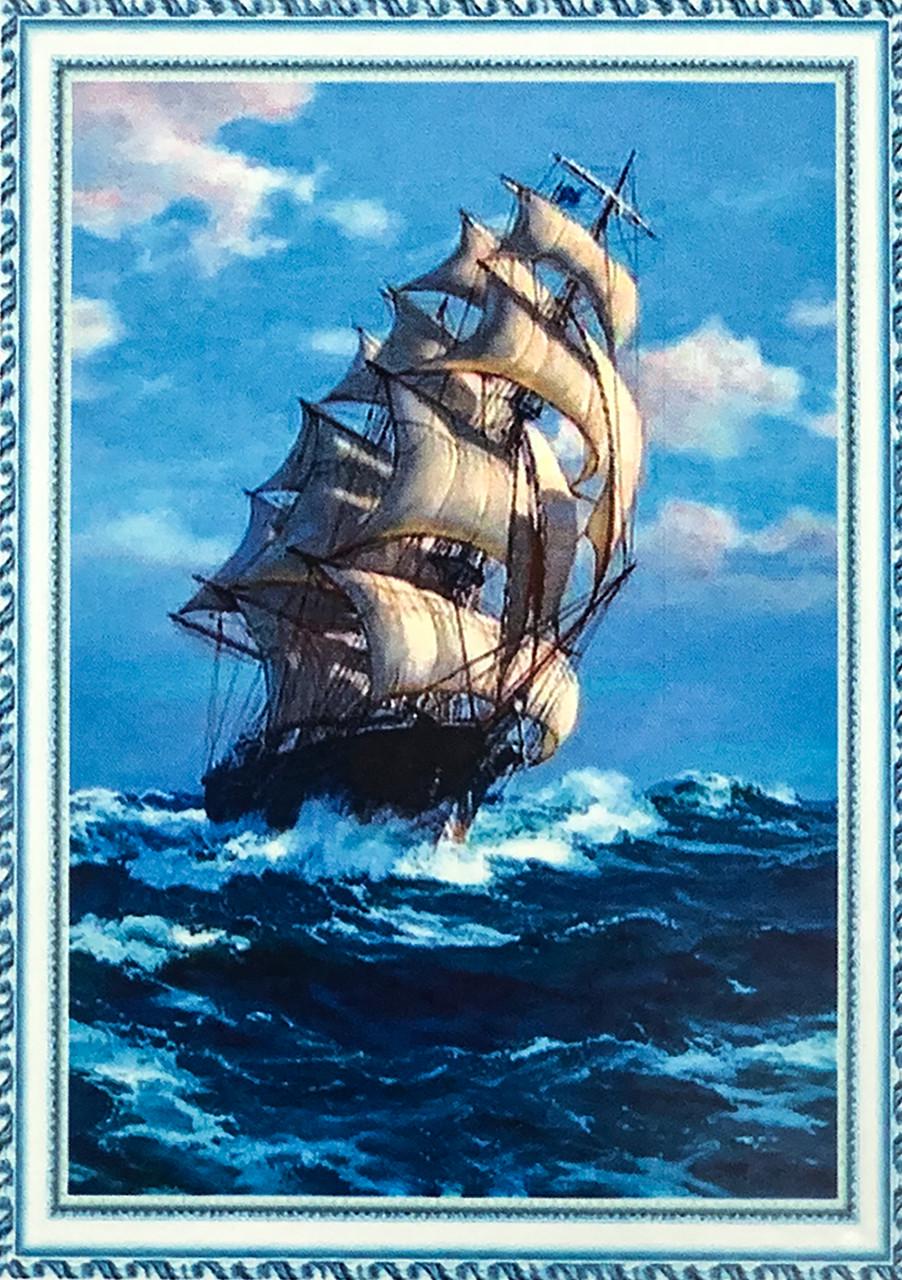 Набір алмазної вишивки на підрамнику Вітрильник 2 30х20 см (АЛП-348)