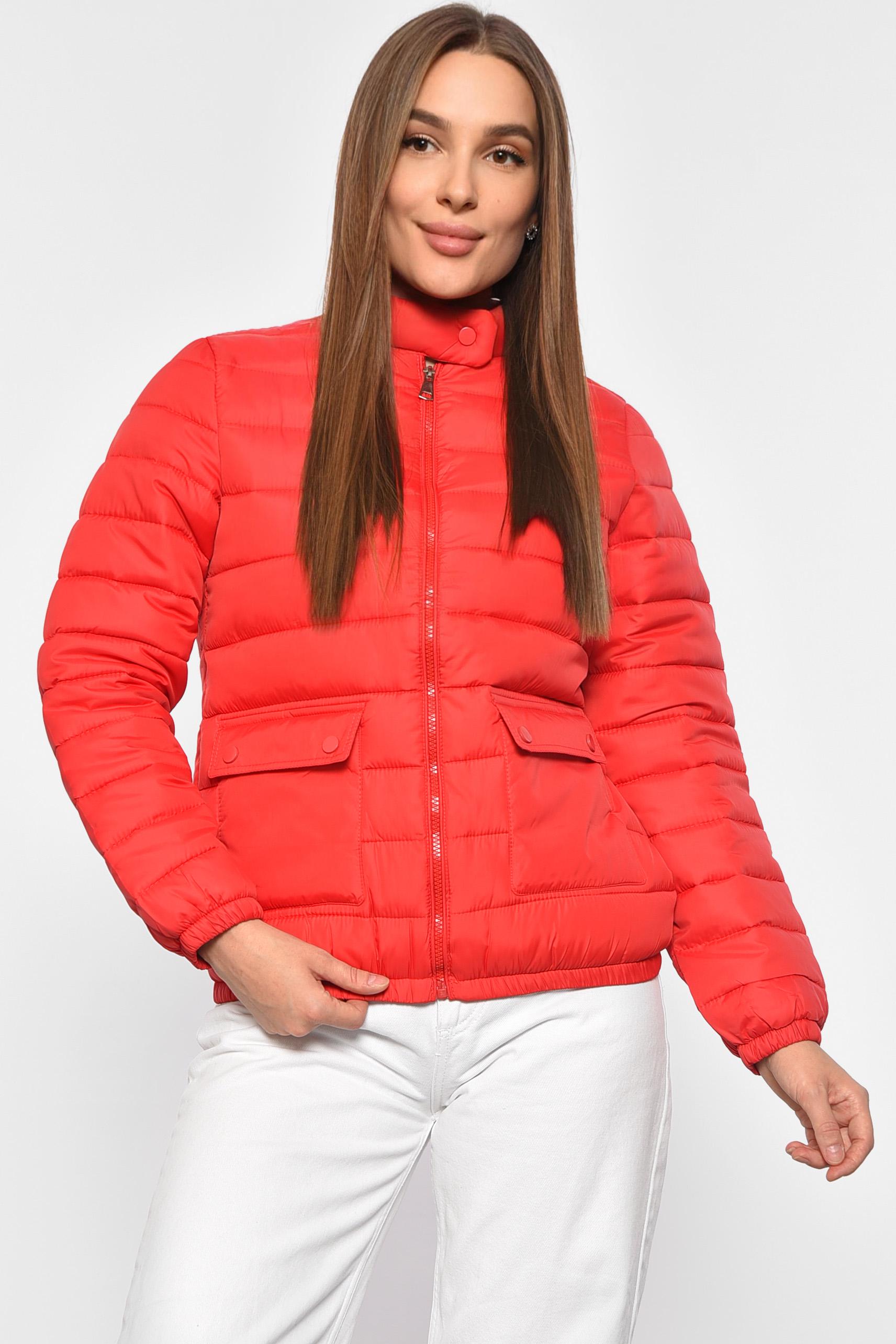 Куртка женская демисезонная однотонная S Красный (188937)