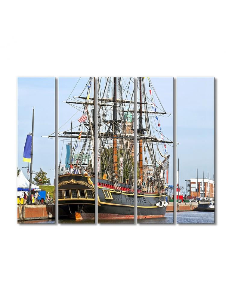 Картина модульная Парусник 5 модулей 80x120 см