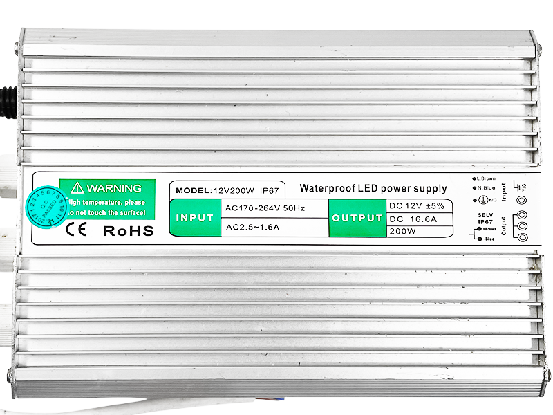 Блок живлення 200W IP67 metal 16,6А 12V (9638) - фото 3 Блок живлення 200W IP67 metal 16,6А 12V (9638) - фото 3