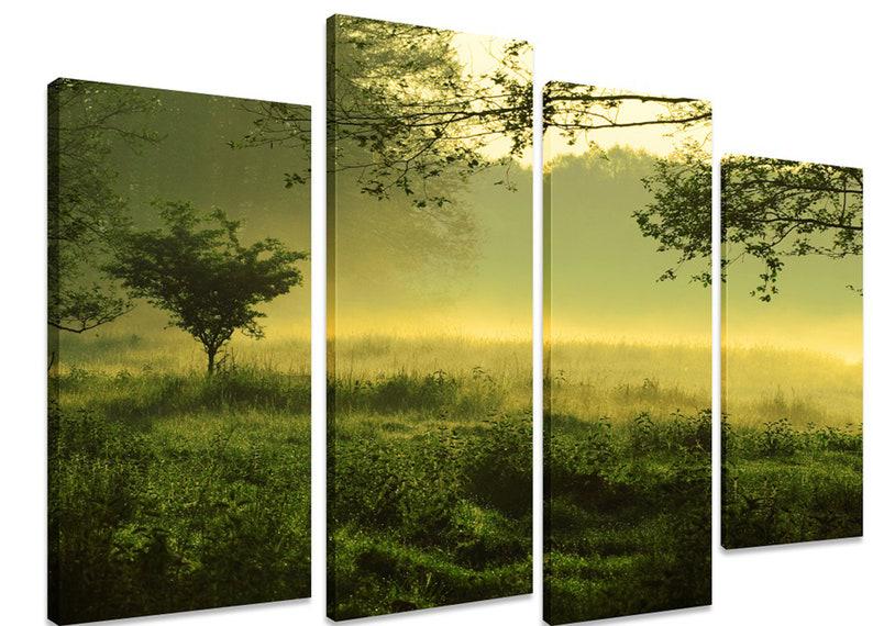 Модульная картина KIL Art Утренняя зелень на холсте из четырех частей 89x56 см (M4_M_322)