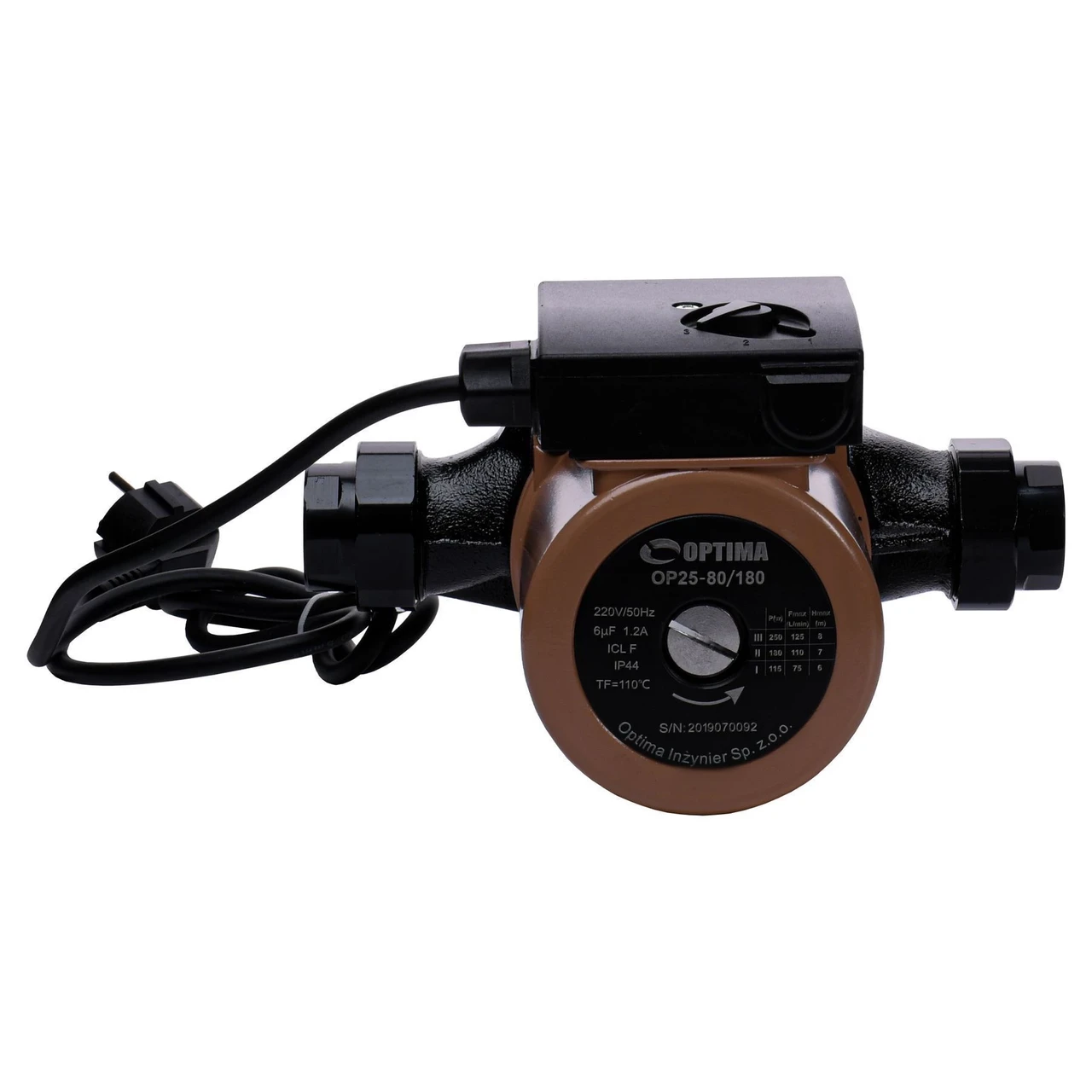 Насос циркуляційний Optima OP25-80 гайки/кабель з вилкою 180 мм (00001117)