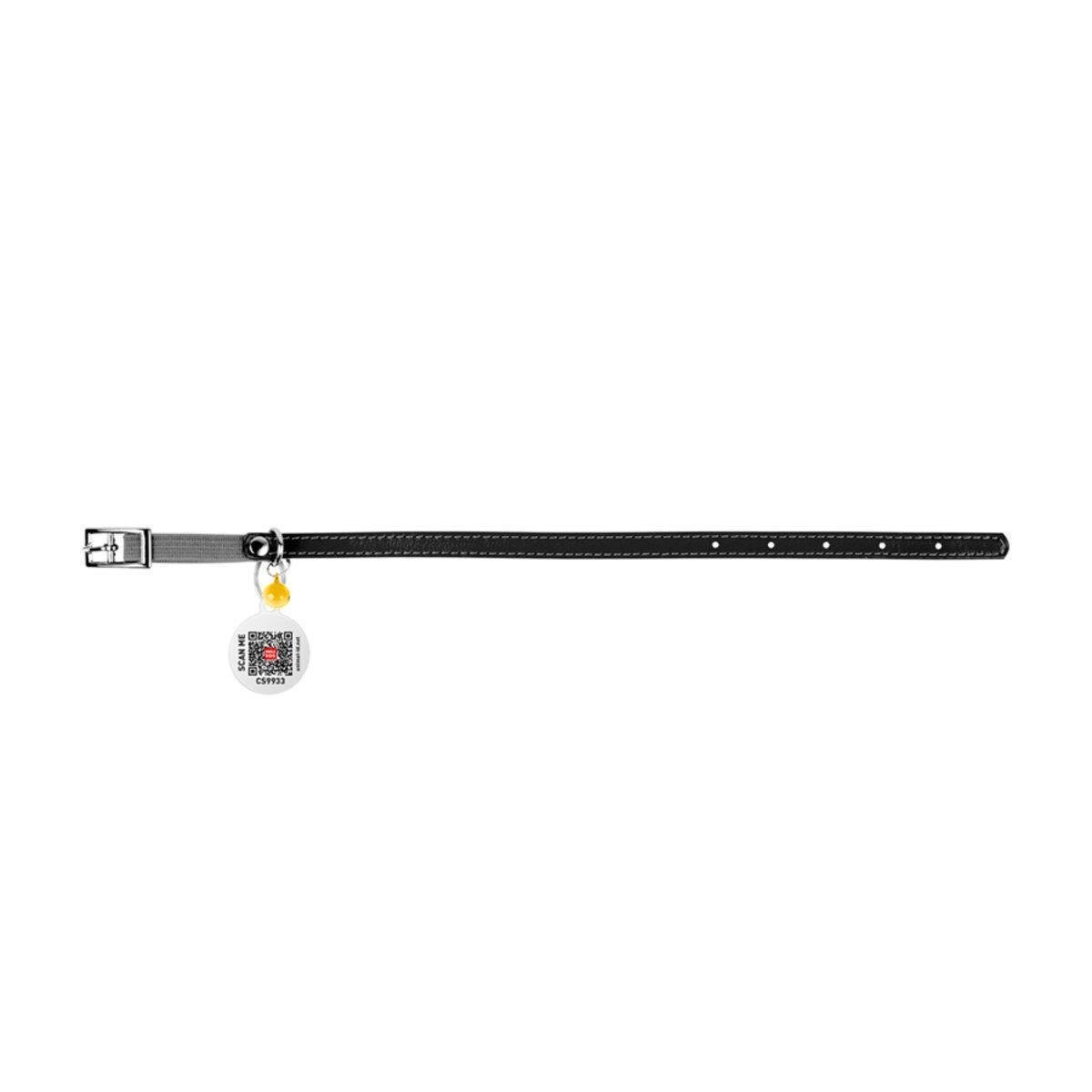 Нашийник для котів шкіряний Waudog Glamour з QR-паспортом 2XS 9 мм/17-20 см Чорний (32751 Col) Нашийник для котів шкіряний Waudog Glamour з QR-паспортом 2XS 9 мм/17-20 см Чорний (32751 Col)