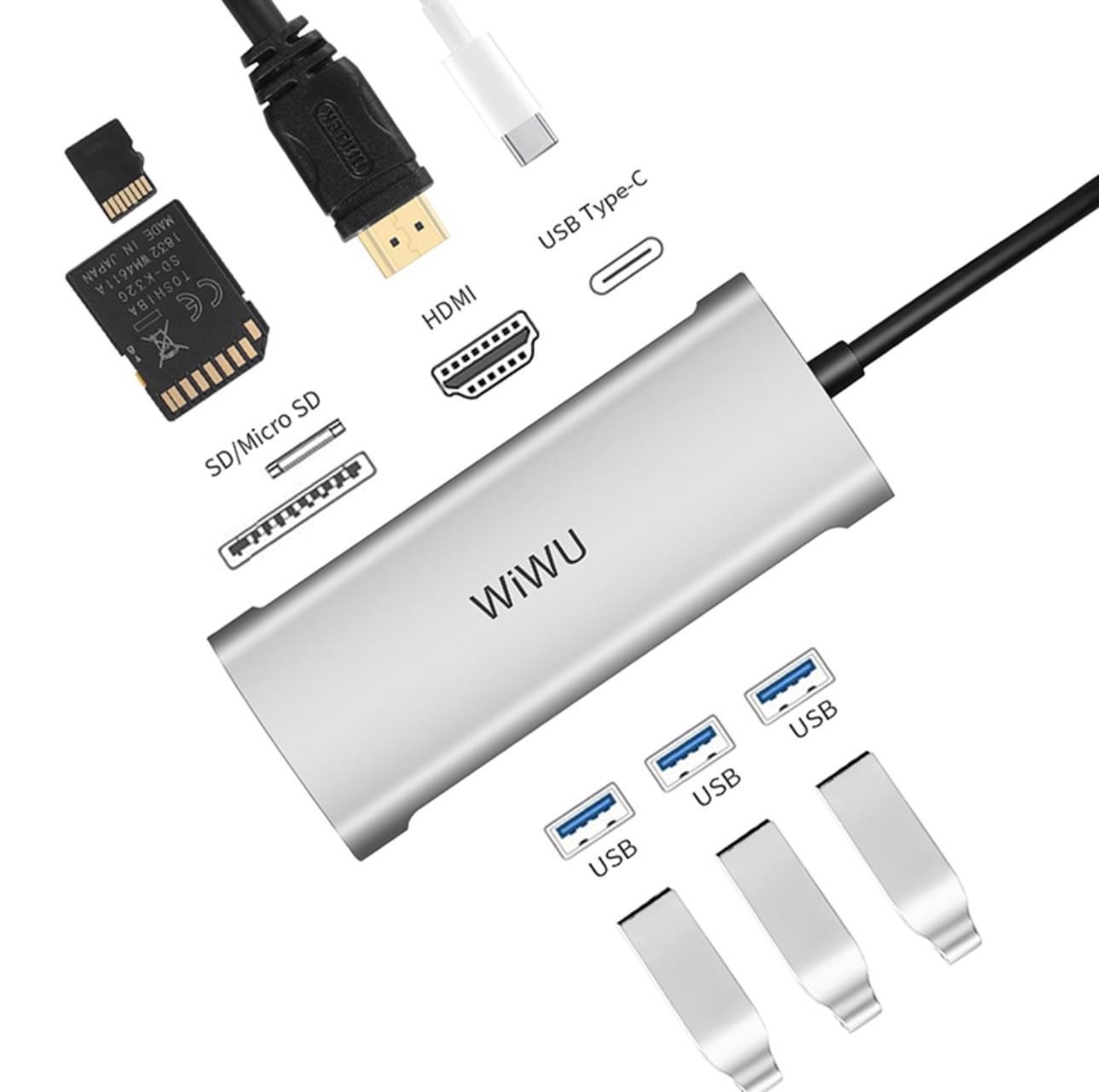 USB-хаб WiWU Alpha 731HP USB Type-C 7в1 (ts000073596) - фото 3