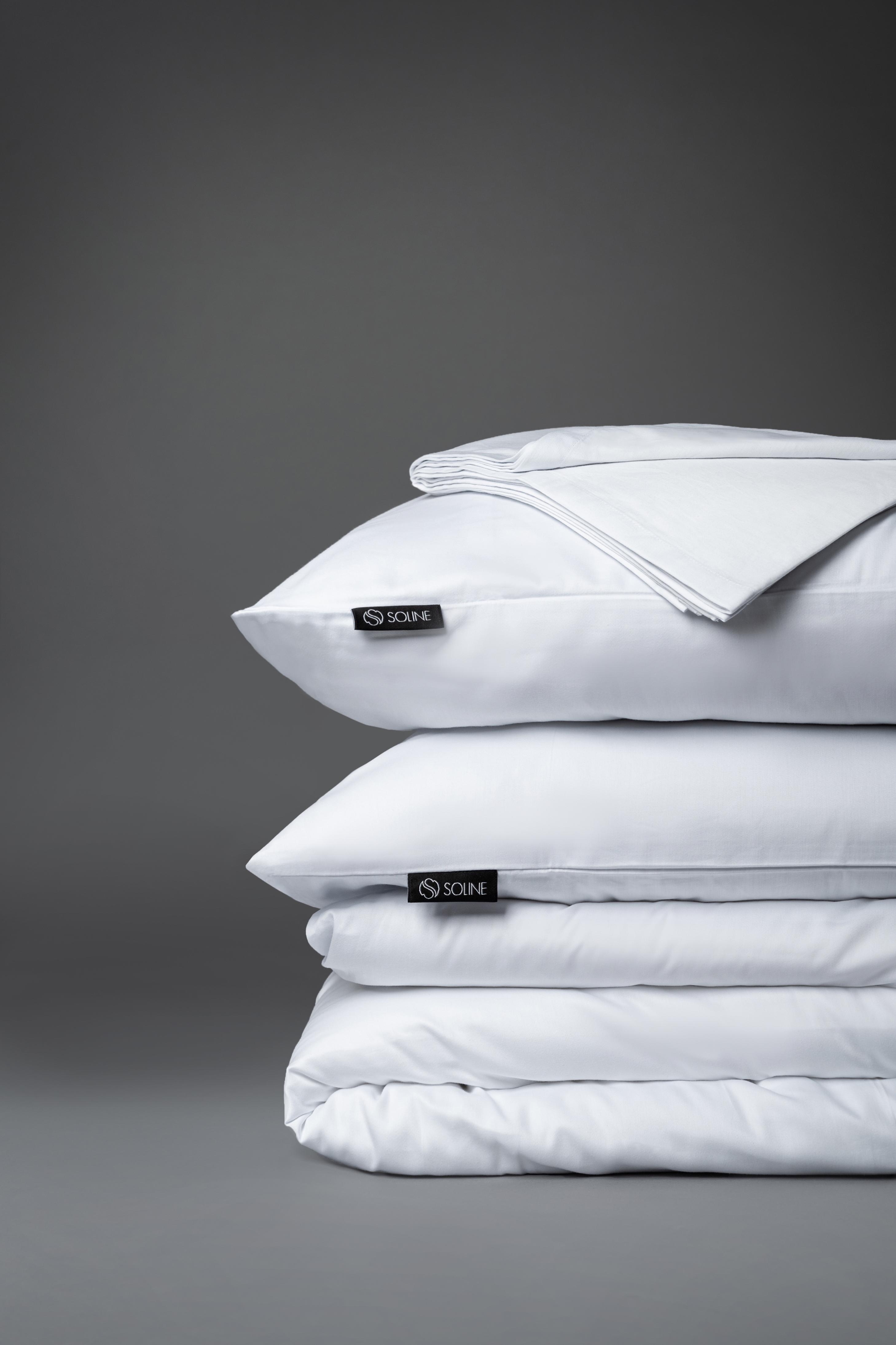 Комплект постельного белья Soline из сатина полуторный 145х215 см Белый