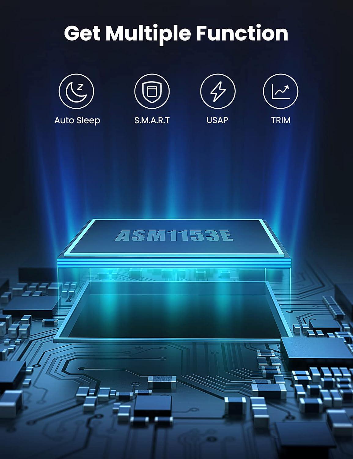 Корпус зовнішній для HDD SSD UGREEN 2.5" SATA III USB 3.0/5 Гбіт/с до 6 ТБ з кабелем Чорний (60353) - фото 7