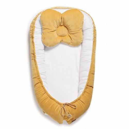 Кокон-гнездышко для новорожденных Twins Velvet двусторонний Желтый (T9545)