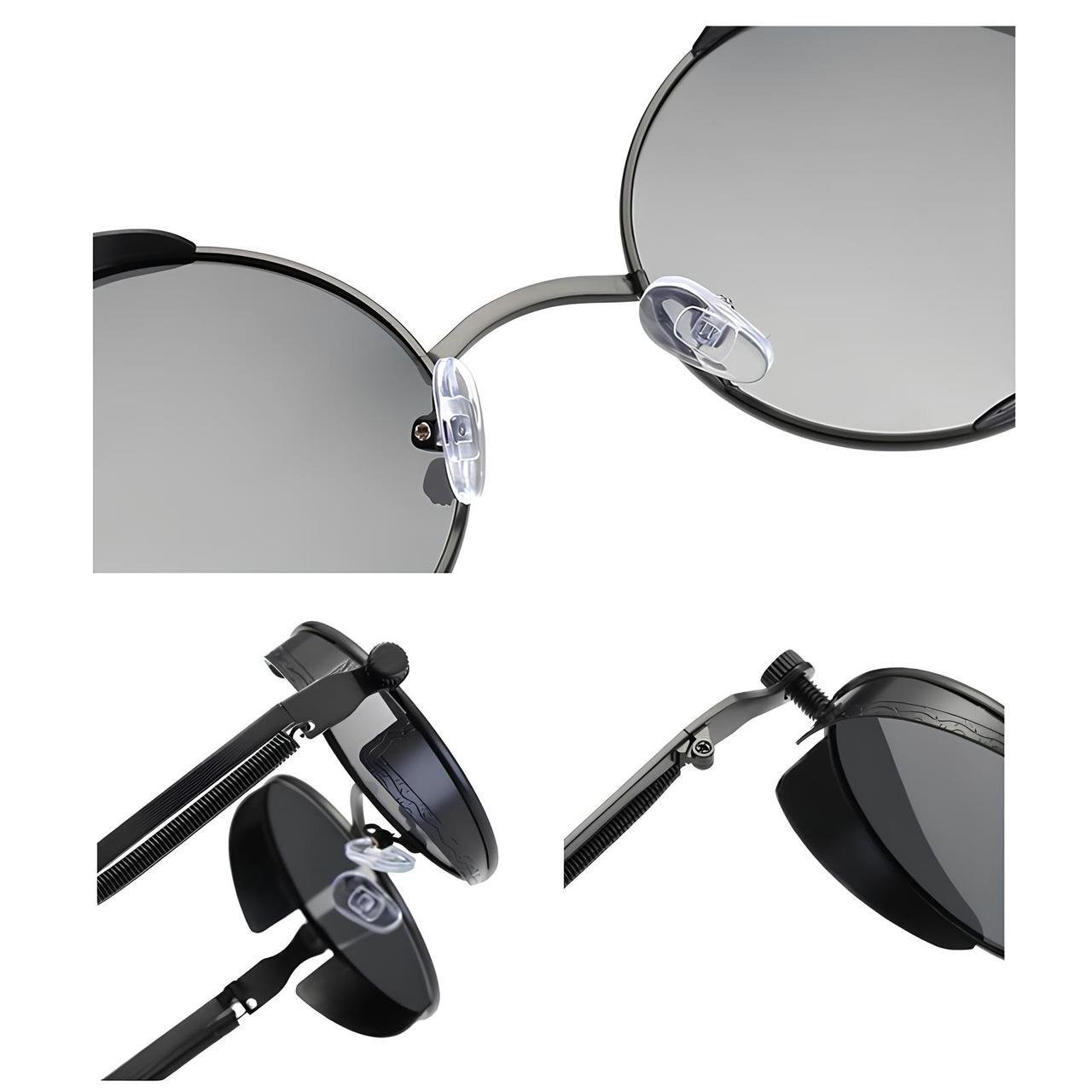 Солнцезащитные очки женские металлические круглые Черный (2549773948) - фото 5