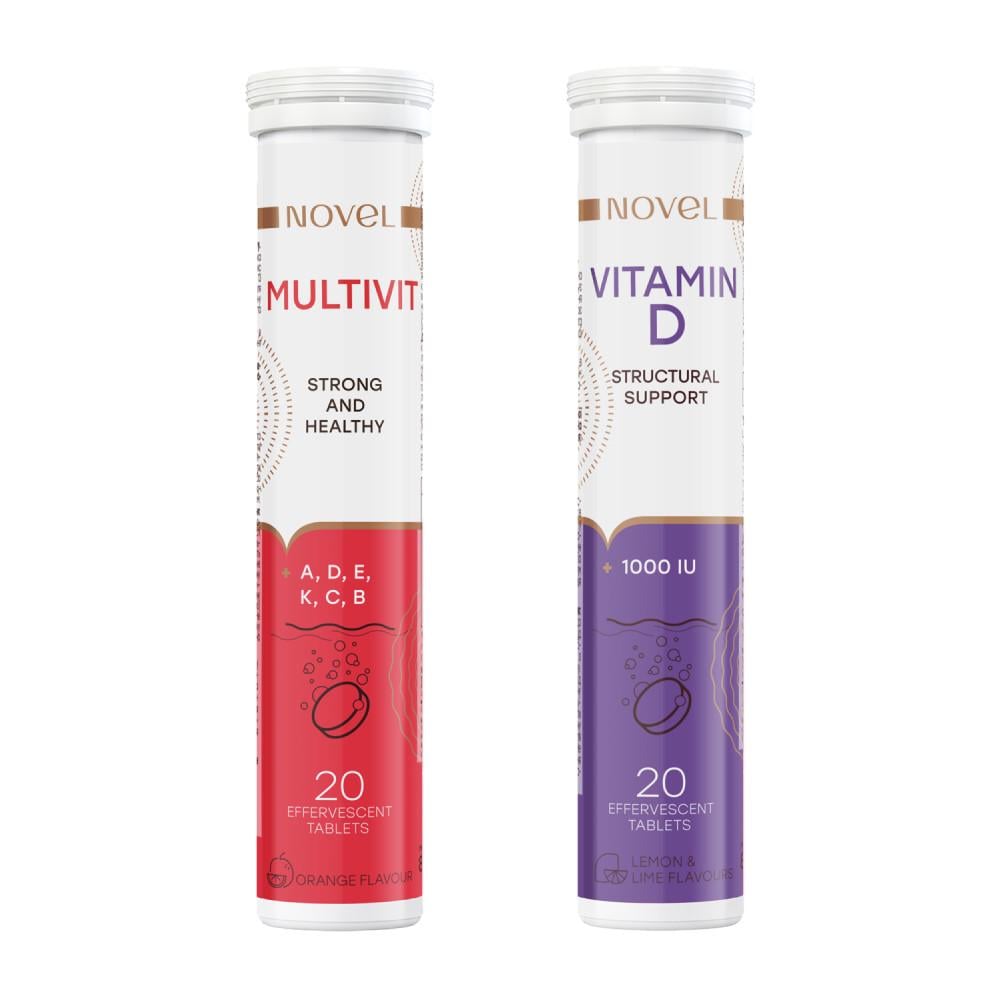 Витамины шипучие NOVEL Multivit №20 + Vitamin D 1000 MO №20 (CO003913)