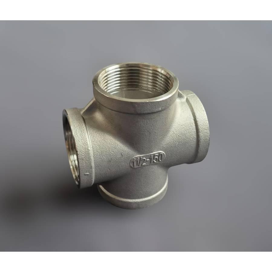 Крестовина муфтовая Ду40 нержавеющая сталь AISI304 ВР BSPP Class 150 90° 1-1/2" (29203333) - фото 2 Крестовина муфтовая Ду40 нержавеющая сталь AISI304 ВР BSPP Class 150 90° 1-1/2" (29203333) - фото 2