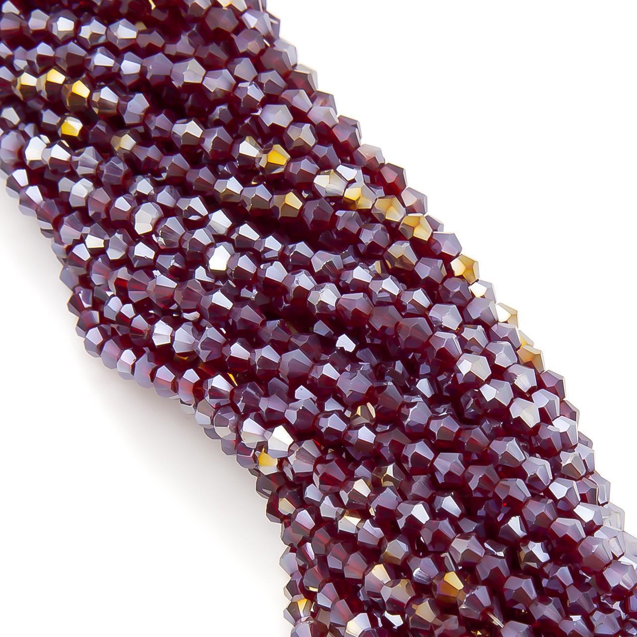 Бусины хрустальные Биконус АВ 3,5х3,2 мм 125 шт. Красный (БИ0003к57)