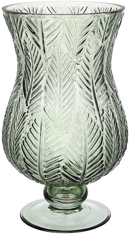 Ваза стеклянная декоративная Ancient Glass Розалин 17х29 см Оливковый